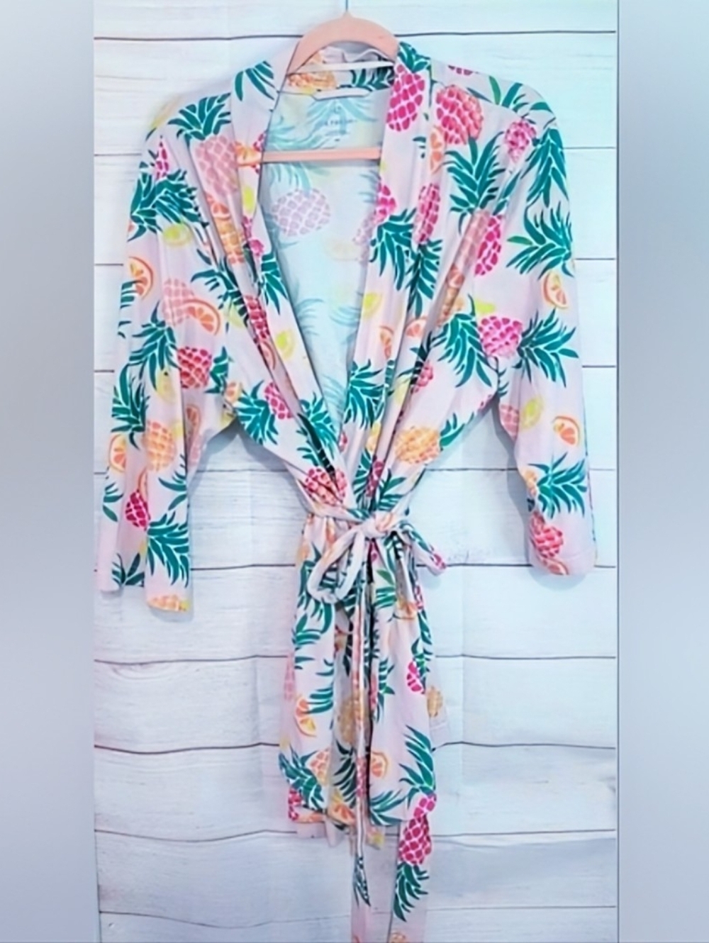Guc Old Navy Tropical Fun fruit Print Kimono Robe 2X